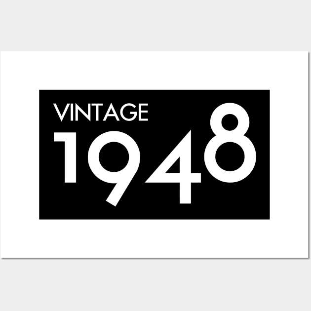 Vintage 1948 Gift 72nd Birthday Party Wall Art by Damsin